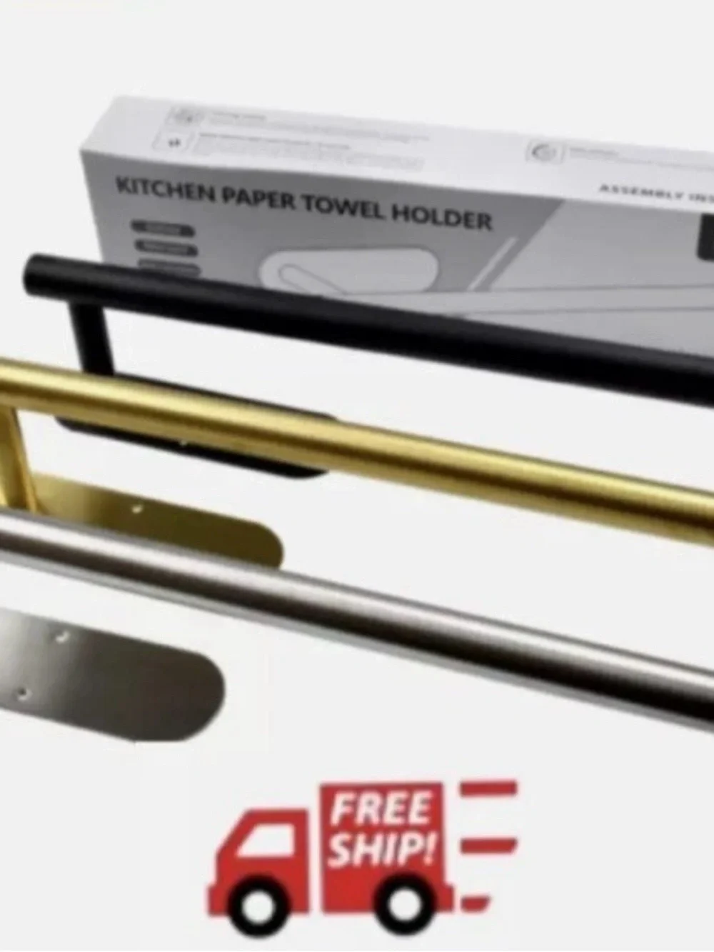 Wall Mount Paper Towel Holder Under Cabinet Kitchen Roll Dispenser Metal